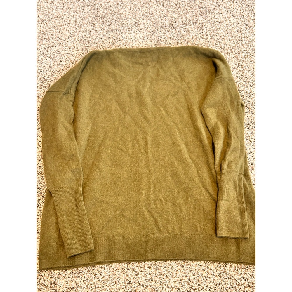 B9 J. Crew 100% Cashmere V Neck Sweater Top Olive Green XXS - Picture 2 of 4
